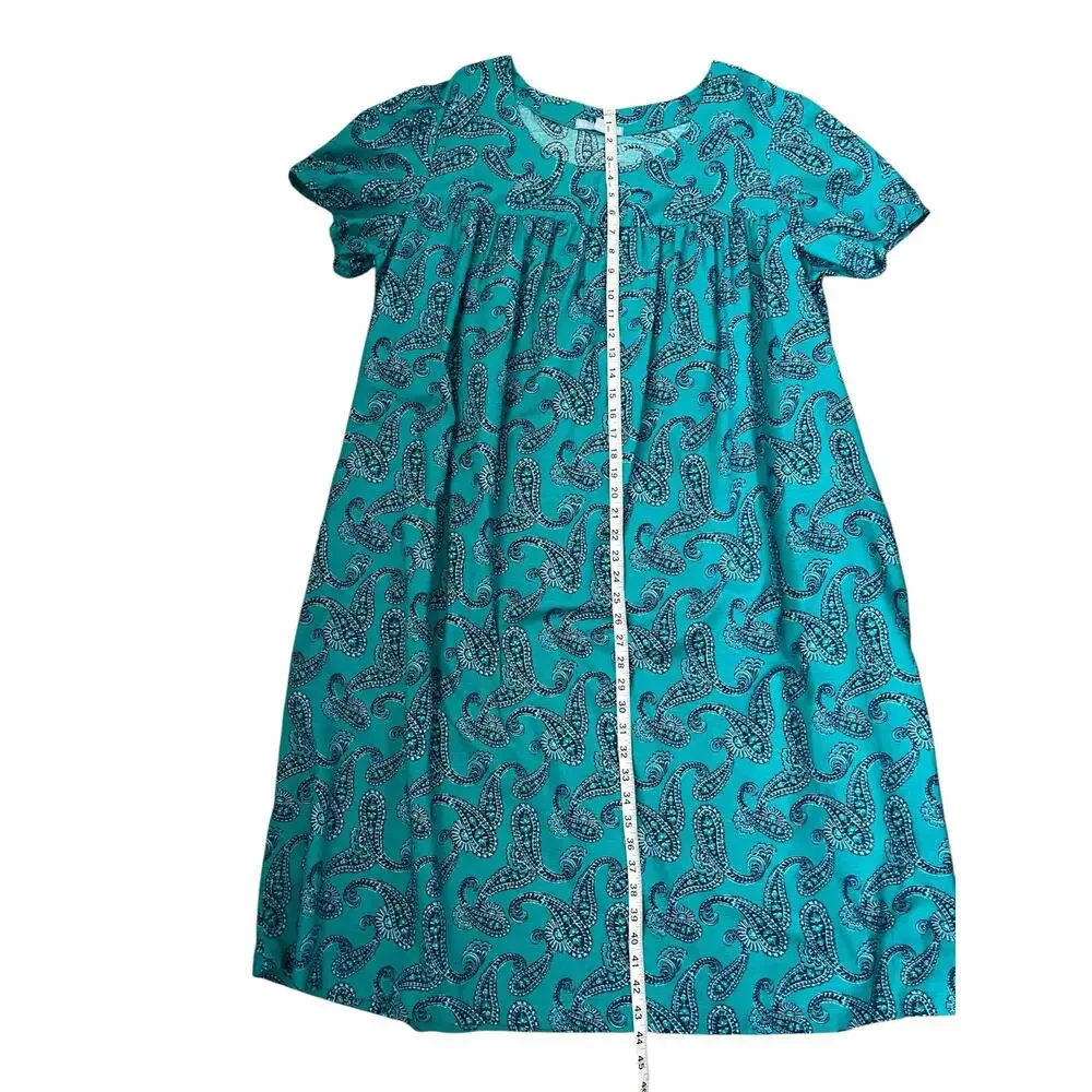 Only Necessities Paisley House Dress Muumuu Loungewear Nightgown Blue 1X 22/24
